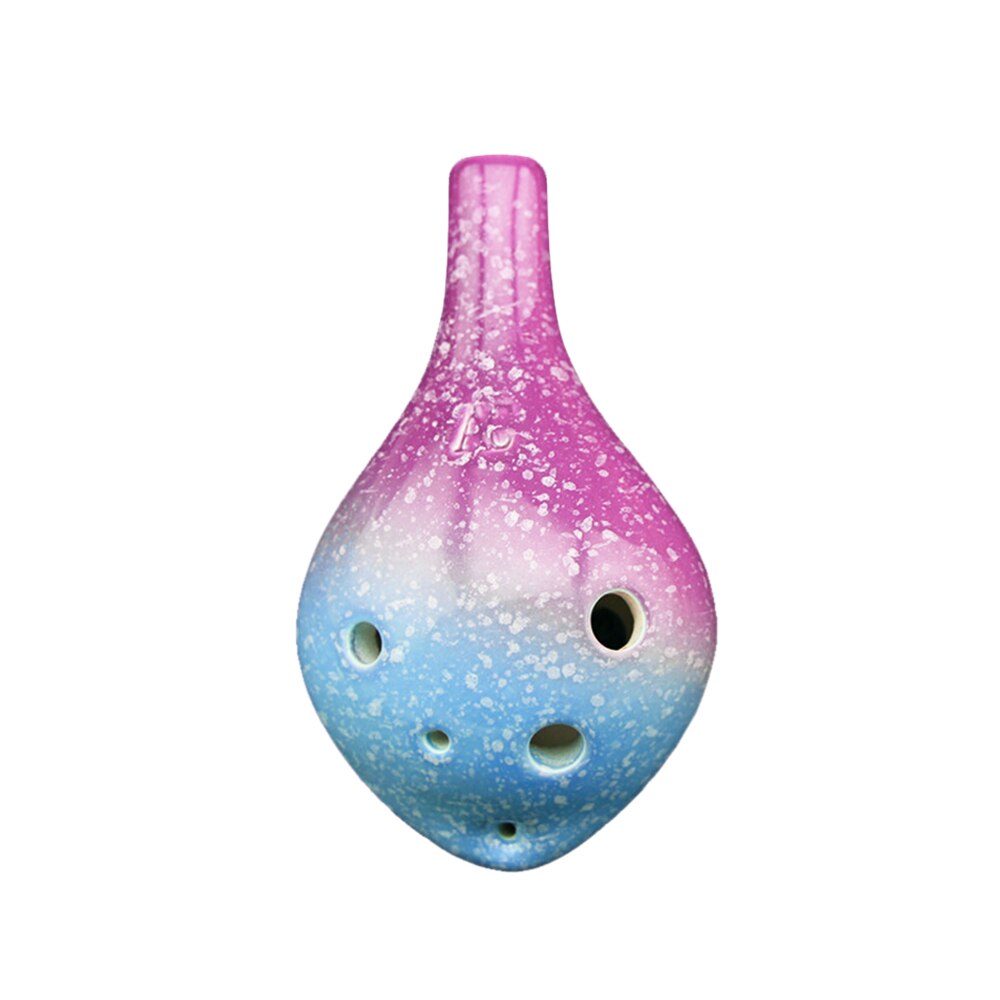 6 hulls keramiske ocarina alt c vinflaske stil musikkinstrument med lanyard note for musikkelskere og lærende: F