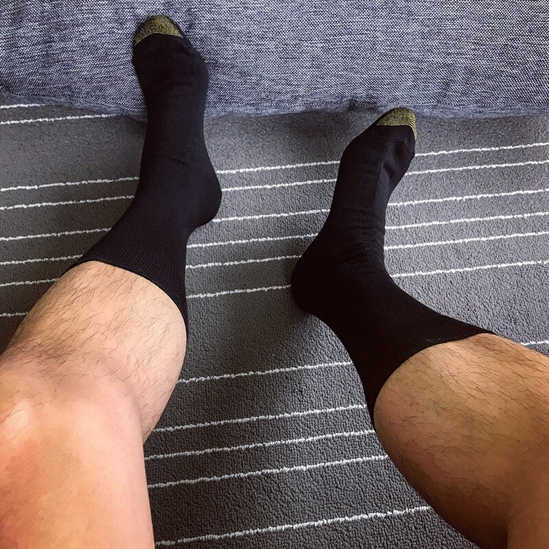 Heren formele sokken gouden teen gouden lijn heren zakelijke sokken in de tube heren sportkousen
