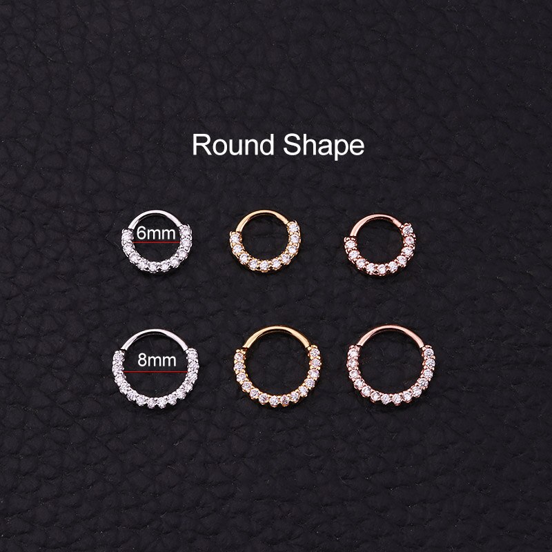 nouvelle 1pc CZ cerceau nez Septum anneau coeur Daith Piercing Tragus Cartilage Helix boucle d'oreille bijoux de corps