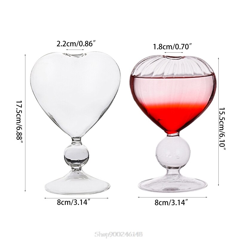 Slanted Martini Cup Scrub Cocktail Goblet Lead-Free Glass Bubble Cups Amazing beatiful pretty heart-shaped Glas O21 20