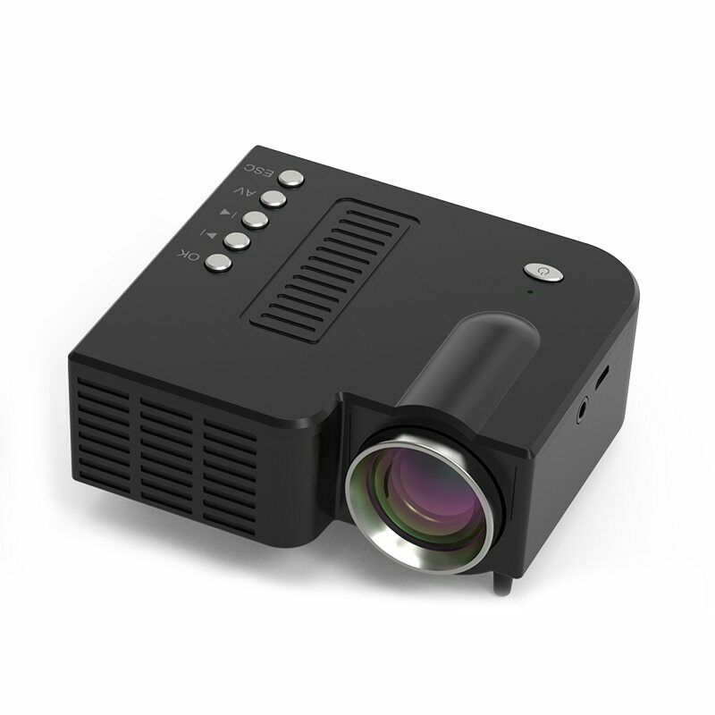 Micro Home Theater Projector Portable Entertainment Mini Projectors Supports 1080P HD Outdoor Mobile Phone Connection Projectors: Black