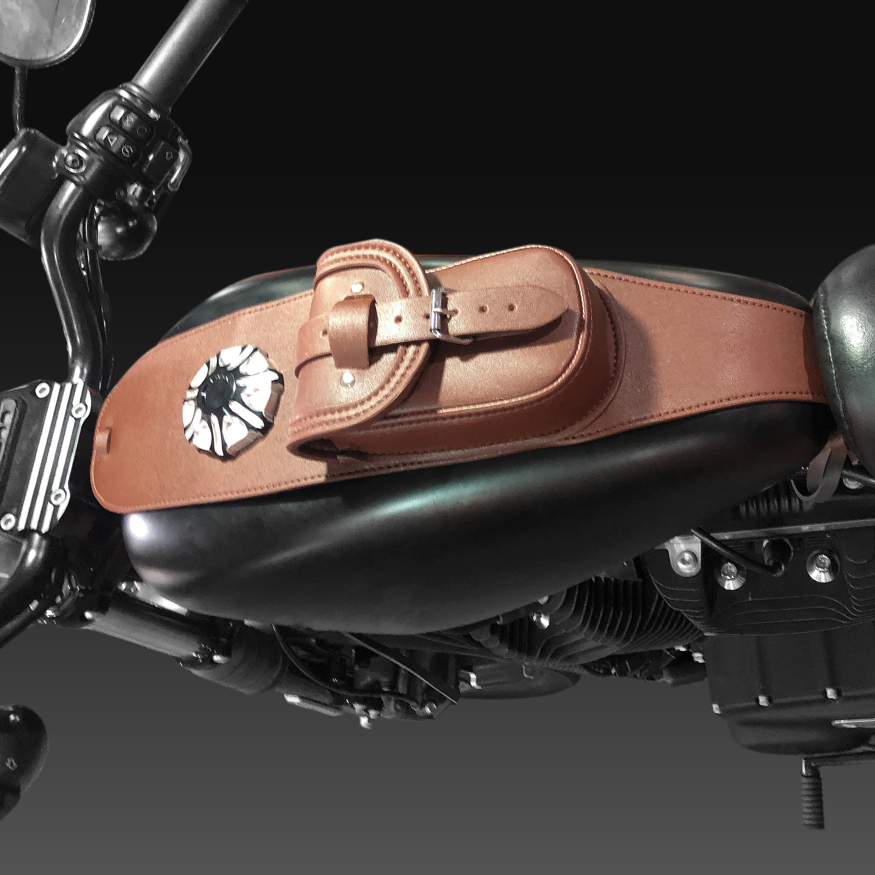 Brown Motorcycl gallons Leather Tank Gas Tank Dash Console Center Pouch Bag fit for Harley Sportster XL48 883 1200