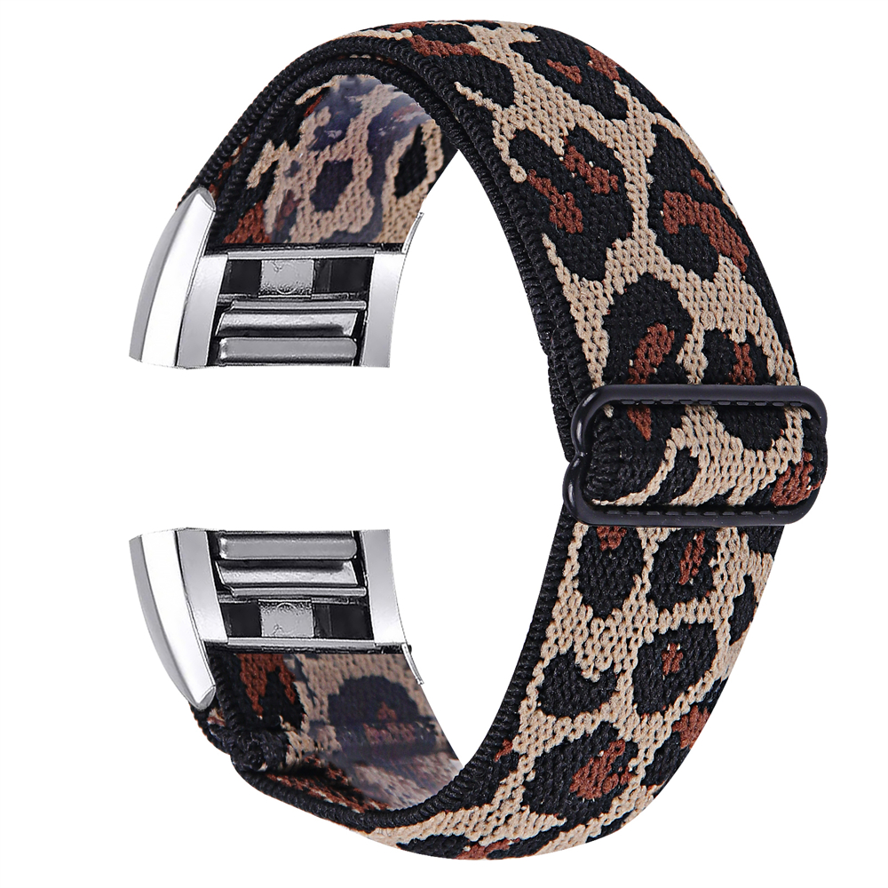 Weiches Nylonband für Fitbit Charge 2, Sport, gewebt, elastisch, dehnbar, Solo-Uhrenarmband, Schlaufe für Fitbit Charge 2 Ersatz: Black Yellow