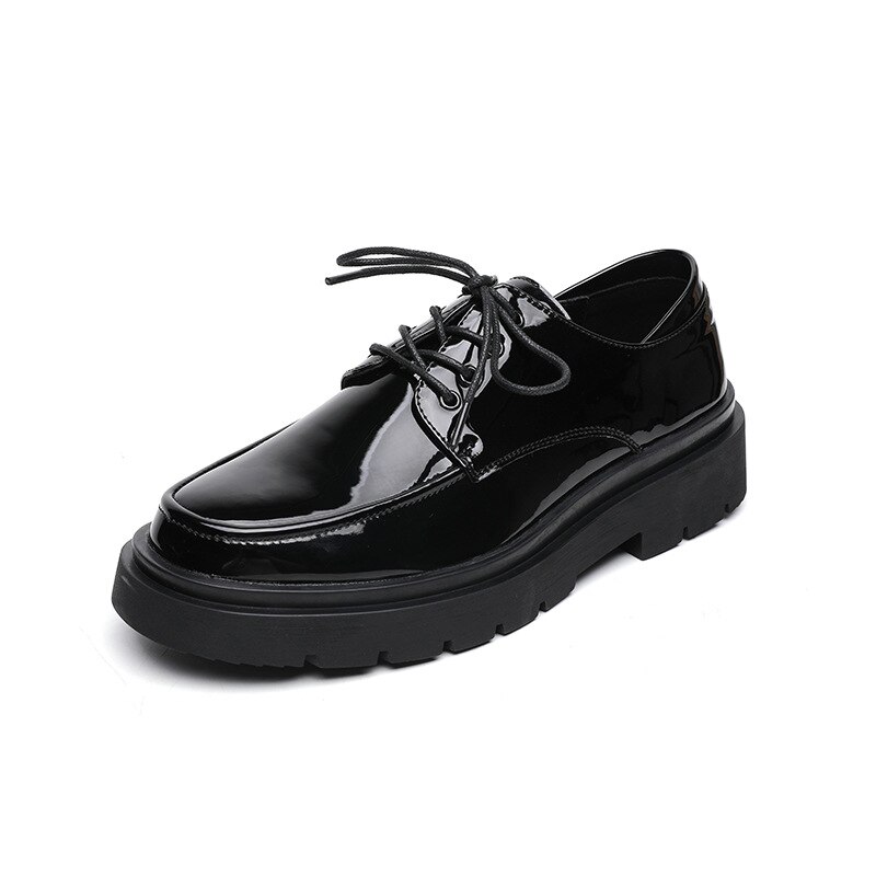 Zapatos informales de charol para hombre, calzado de oficina y negocios, ropa de calle coreana japonesa, zapatos de Hipster Vintage, zapatos de boda: 41