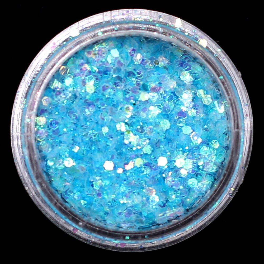 1 pièces AB ongle paillettes paillettes étoile lune coeur ongle Gel rond ongle paillettes holographique Pigment Nail Art décoration m3a505: PU ciel
