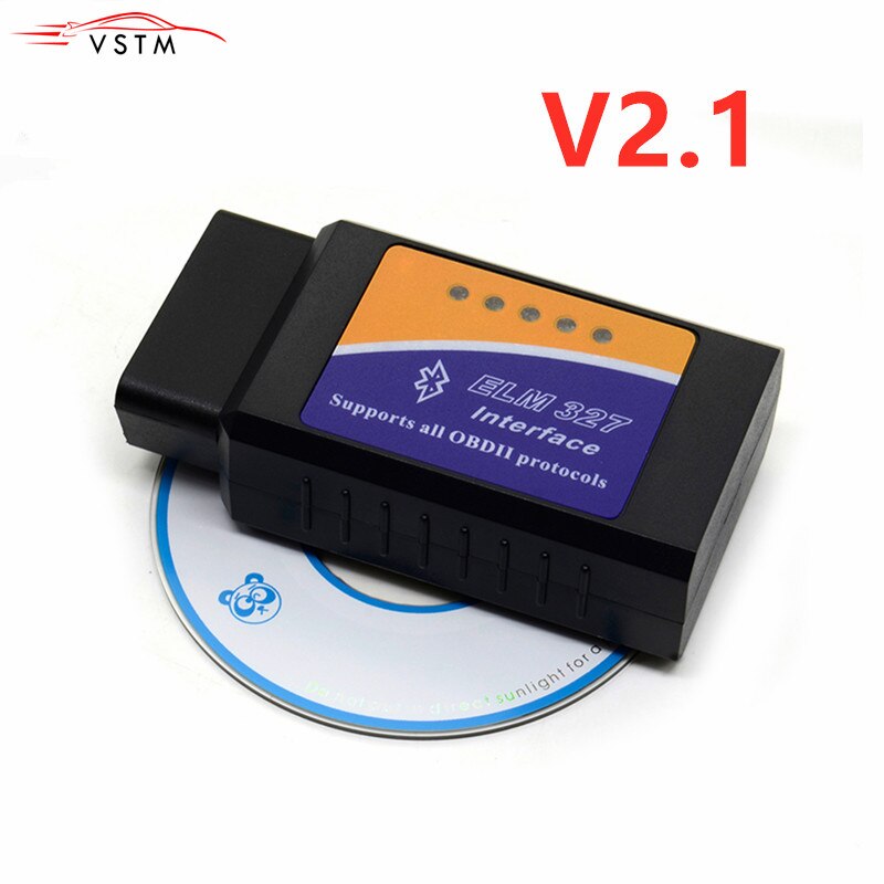 ELM V 327 adaptateur BT fonctionne sur Android Torque Elm327 Bluetooth V2.1 Interface OBD2 / OBD II Scanner de voiture automatique, 2.1