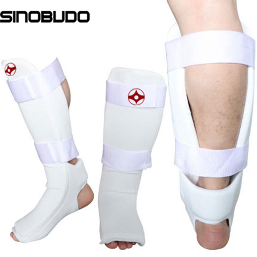 Kyokushinkai Karate Leg Foot Protection Kyokushin Shin Instep Guards Kick Boxing Taekwondo Shank Protectors