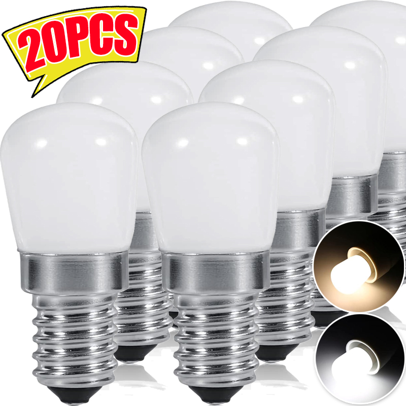 20/1pc led-køleskabspærer,  e14 e12 220v -natlamper, energibesparende køleskabsskabsdisplaylamper, boligindretningspærer