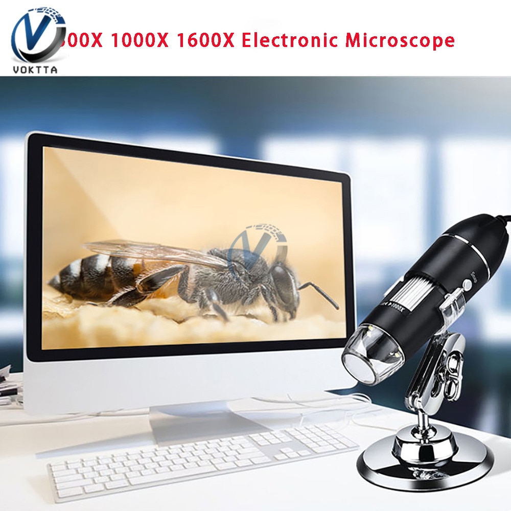 Elektronische Microscoop 500X 1000X 1600X Megapixels 8 Led Digitale Usb Microscoop Microscopio Vergrootglas Stereo Endoscoop Camera