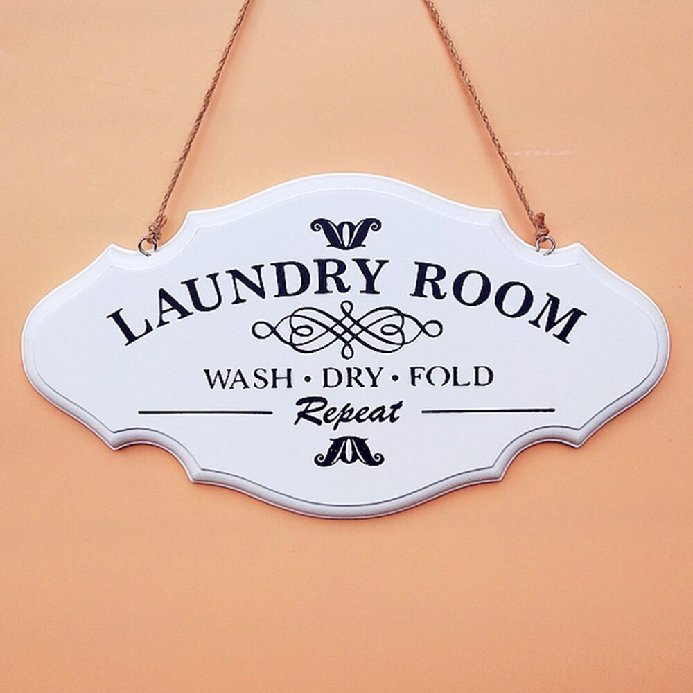 Letrero colgante clásico para lavandería, cartel para colgar en tienda de Hotel, color blanco, 1 unidad