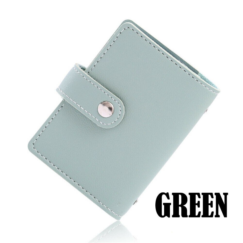 Pu Leer Functie 26 Bits Card Case Visitekaarthouder Credit Paspoort Kaart Tas Mannen Vrouwen Id Paspoort card Wallet: green