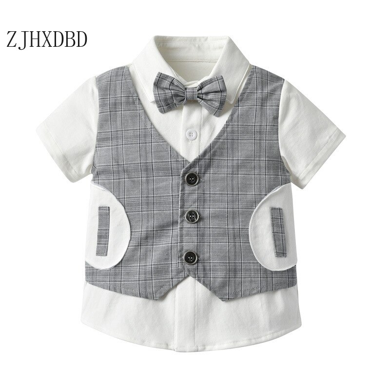 12M-6Y Wedding Suits for Boys Formal Wear Summer Cotton Boy Suits Boy Costume Kids Blazer Baby Boy Outfits Chlidren Clothing Set