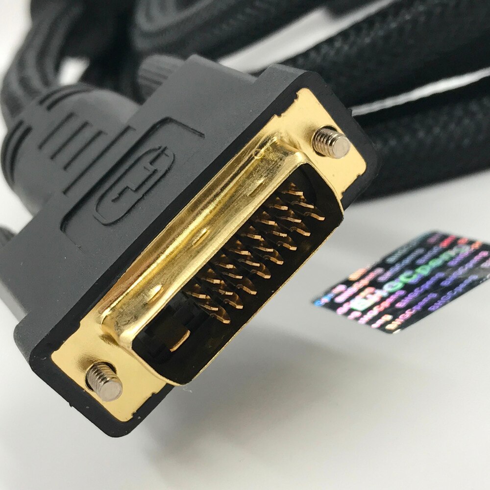 Dual Link 24+1 DVI to DVI Cable Gold Plated Male-Male Cable Compatible DVI 24+5 Support 3D With Two Ferrite Cores 3Meter 1Pcs
