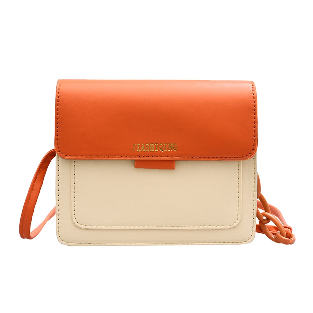 Hit Kleur Vrouwen Schoudertas Pu Reizen Dagelijks Vierkante Crossbody Handtassen Jeugd Dames Eenvoudige Veelzijdige Tas: Oranje