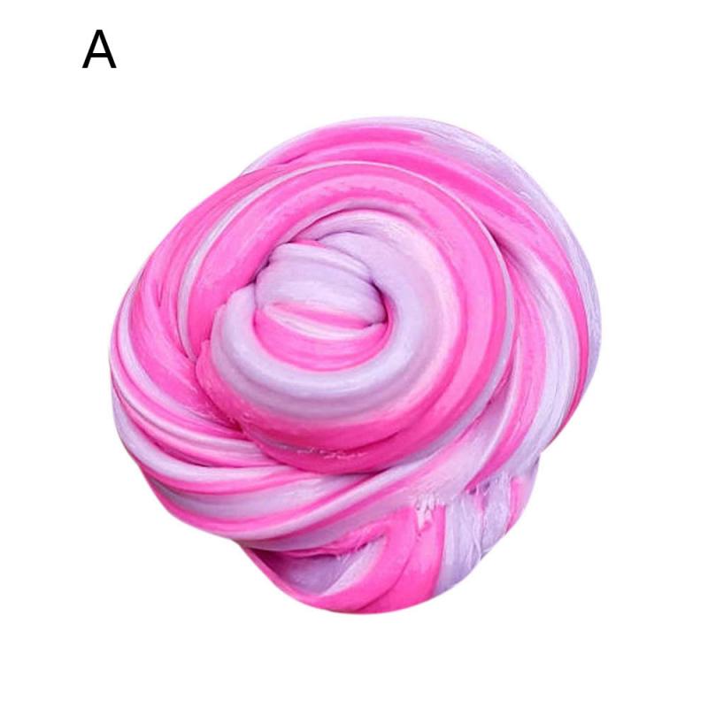 17 Color Slime Toys Fluffy Slime Supplies Toys 60ml Fluffy Foam Putty Stress Relief Magic MultiColor Slime Sludge Cotton Mud Toy: Pink