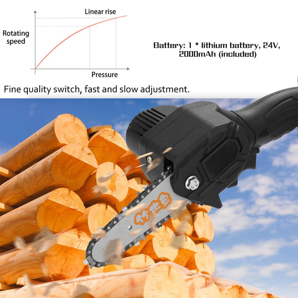 Scie à élaguer électrique tronçonneuse électrique Rechargeable Mini scies électriques coupe de jardin Mini scie électrique à bois brossé