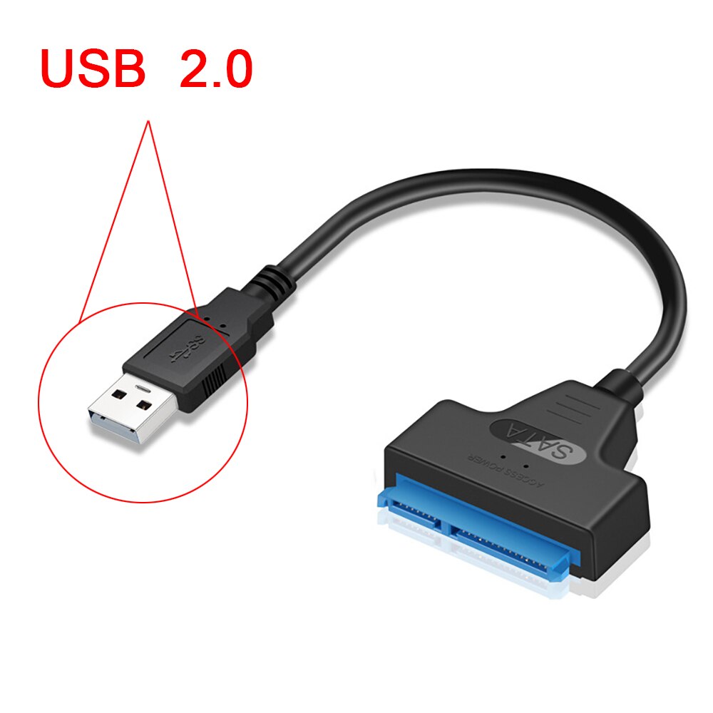 Usb 3.0 sata 3 kabel sata naar usb 3.0 adapter tot  to 6 gbps ondersteuning 2.5 inch externe hdd ssd harde schijf 22 pin sata iii kabel: Usb 2.0