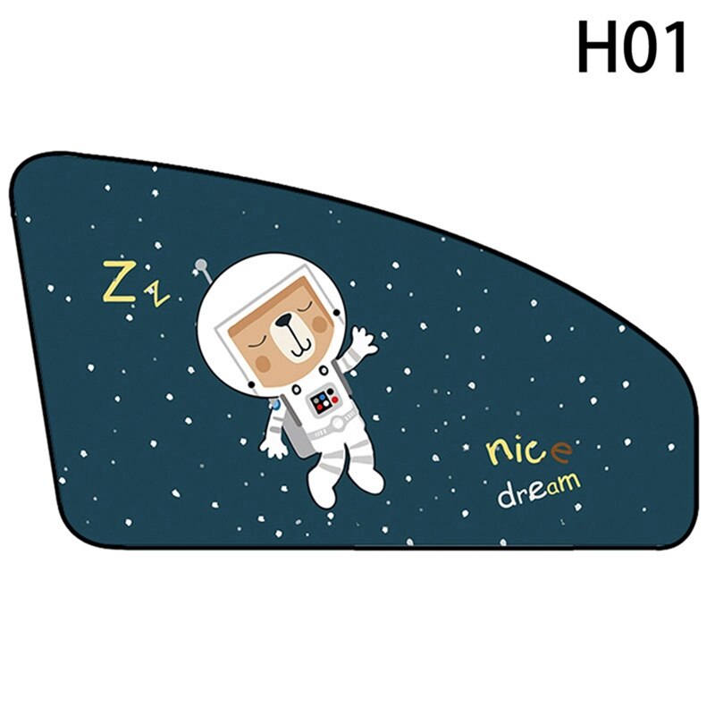 Cartoon Astronaut/Dolphin/Lavender/Tropical Rainforest/Van Gogh Starry Sky Magnetic Car Cover Sunshade Curtain Window Sun Visor: CAR13592H01