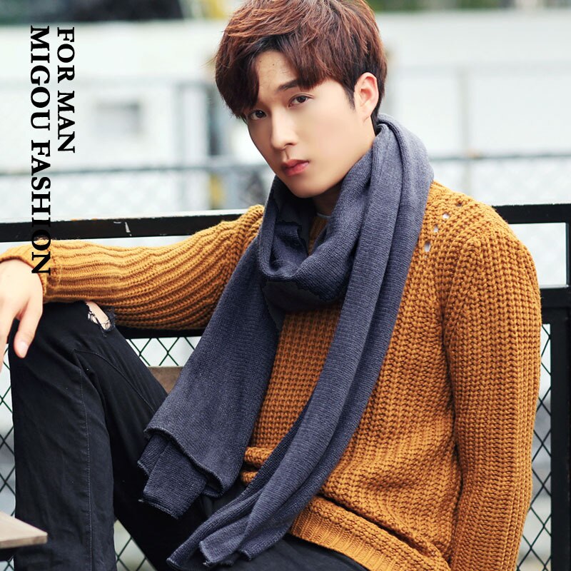 Écharpe en cachemire doux pour homme et femme, Style japonais, foulard au toucher, noir, bleu marine, classique, rouge, hiver