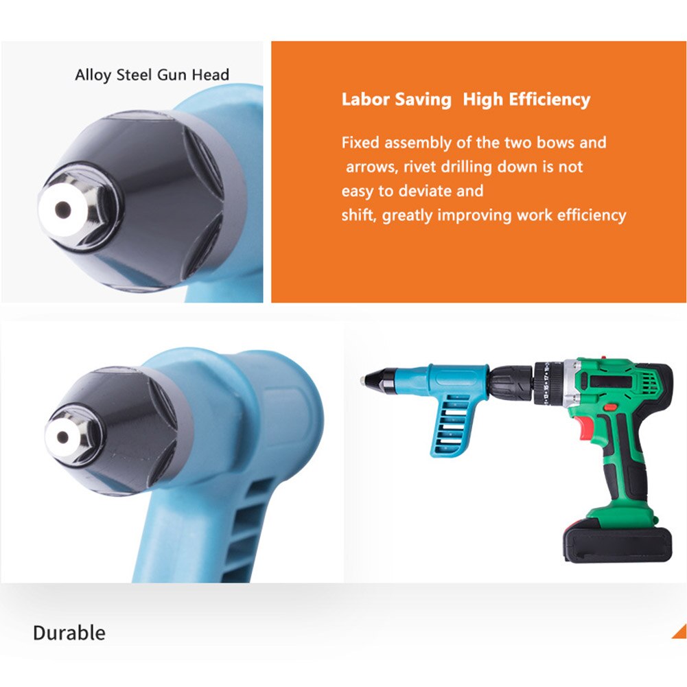 With Handle Insert Nut 2.4mm 4.0mm 4.8mm Pull Anti Slip Accessories Power Conversion Tool Cordless Drill Electric Rivet Adapter