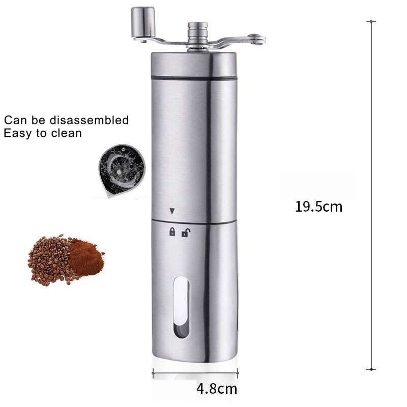 Kvarn kaffekvarn manuell burr böna-konisk rostfritt stål handgjord bärbar kakao burr köksverktyg multifunktions mini