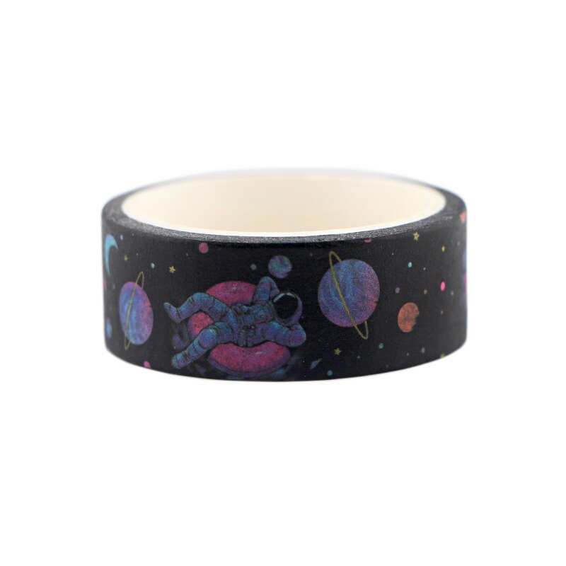 CA330 Starry Sky Astronaut tape sticker 15mm X 5m Catoon kids stationery tapes space washi tape DIY decals planet masking tapes