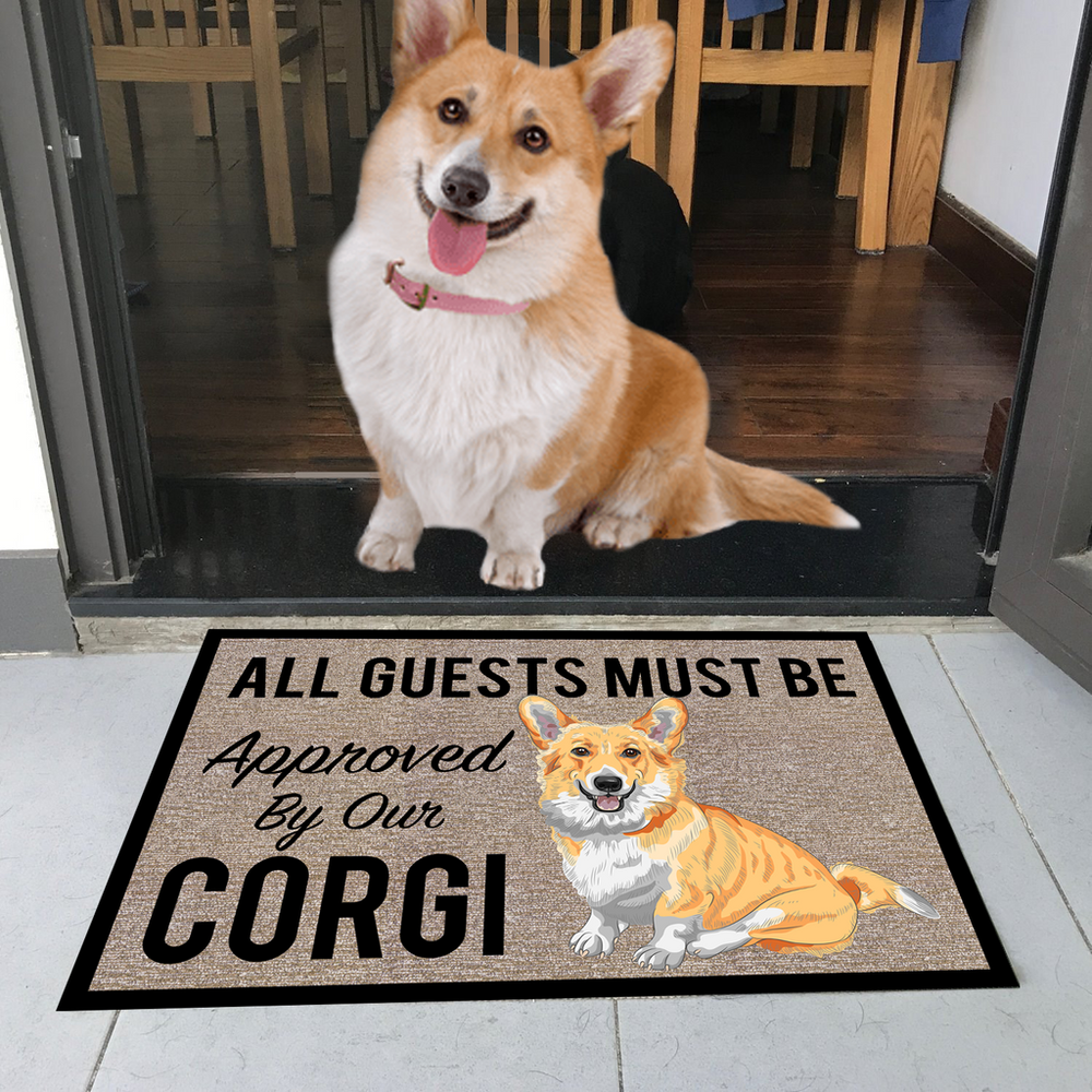 CLOOCL All Guests Must Be Approved By Our French Bulldog Doormat 3D Print Pet Dog Doormat Non Slip Floor Mat Decor