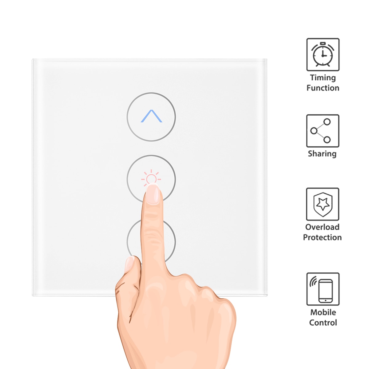 Dimmer 220v Wall Smart WiFi Touch Dimmer Switch 1 Gang 400W Wireless Light Switch Work With Alexa And Google Assistant