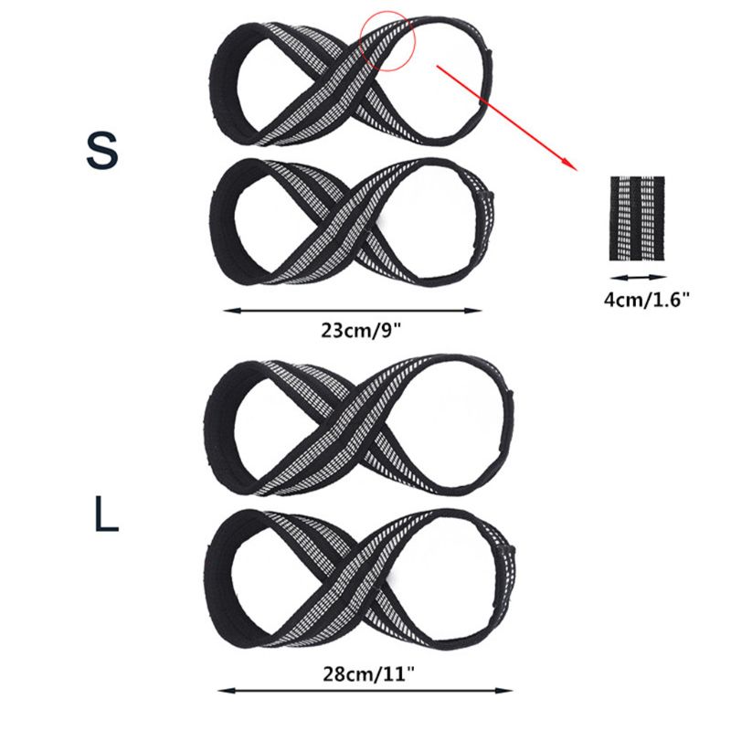 1 Paar Figuur 8 Gewichtheffen Bandjes Deadlift Polsband Voor Pull-Ups Horizontale Bar Powerlifting Gym Fitness Bodybuilding equi