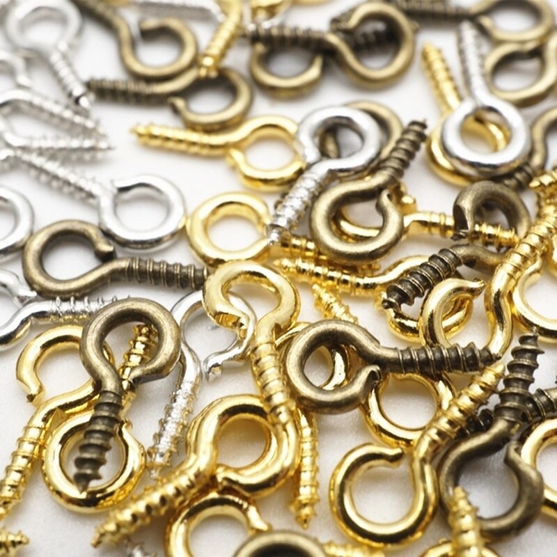 300Pcs Mini Schraube Auge Pins für Schmuck Machen Perle Perlen Nietstifte Haken Ösen Schraube Umklammert Haken für Anhänger Schmuck erkenntnisse