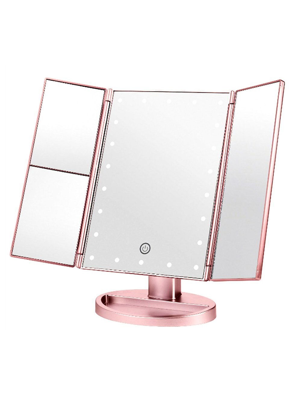 Makeup Mirror LED Touch Screen 22 Light Table Desktop Makeup 2X/3 XMagnifying Mirrors Vanity 3 Folding Adjustable Mirror: pink