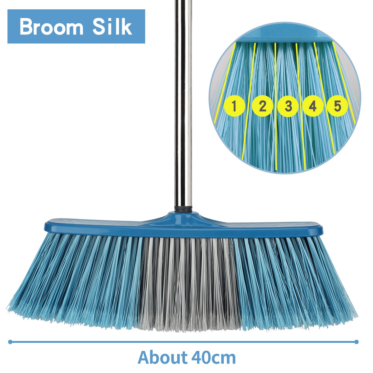 Big Floor Cleaning Broom Adjustable Long Handle Stiff Bristle Grout Brooms Scrubber for Cleaning Outdoor Courtyard Warehouse