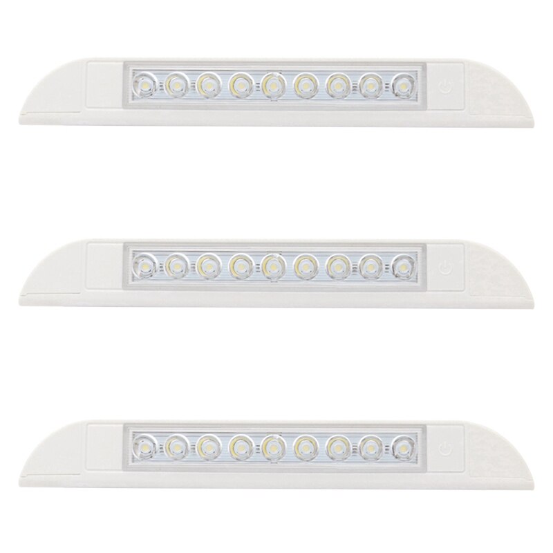 Tira de luz LED para toldo Exterior, lámpara impermeable de 256mm para caravana, autocaravana, color blanco, 3x9 LED, 12V, 24V: Default Title