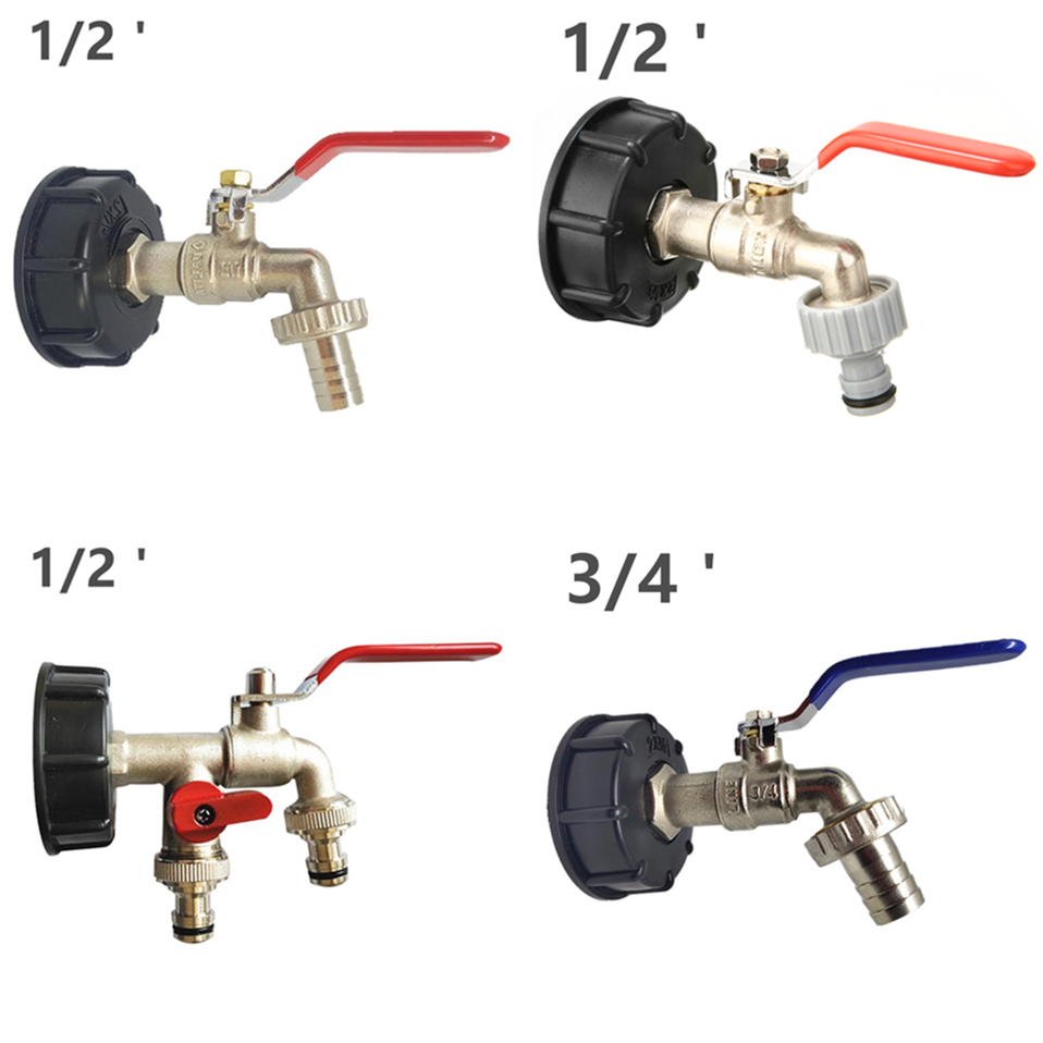 Ibc tankadapter  s60 x 6 1/2 "trädgårdsslang kran vattentank slanganslutning 3/4 " trädgård kran ersättning kontakt montering ventil
