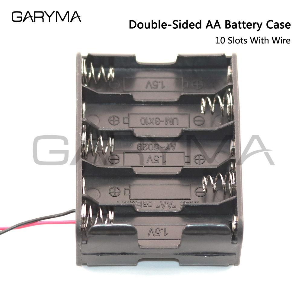 Aa Batterij Terug Naar Holder Case Box Storage Met Wire Leads 2x 4x 6x 8x 10x Slot Batterijen Batterij case 3V ~ 15V Connector: Lavendel