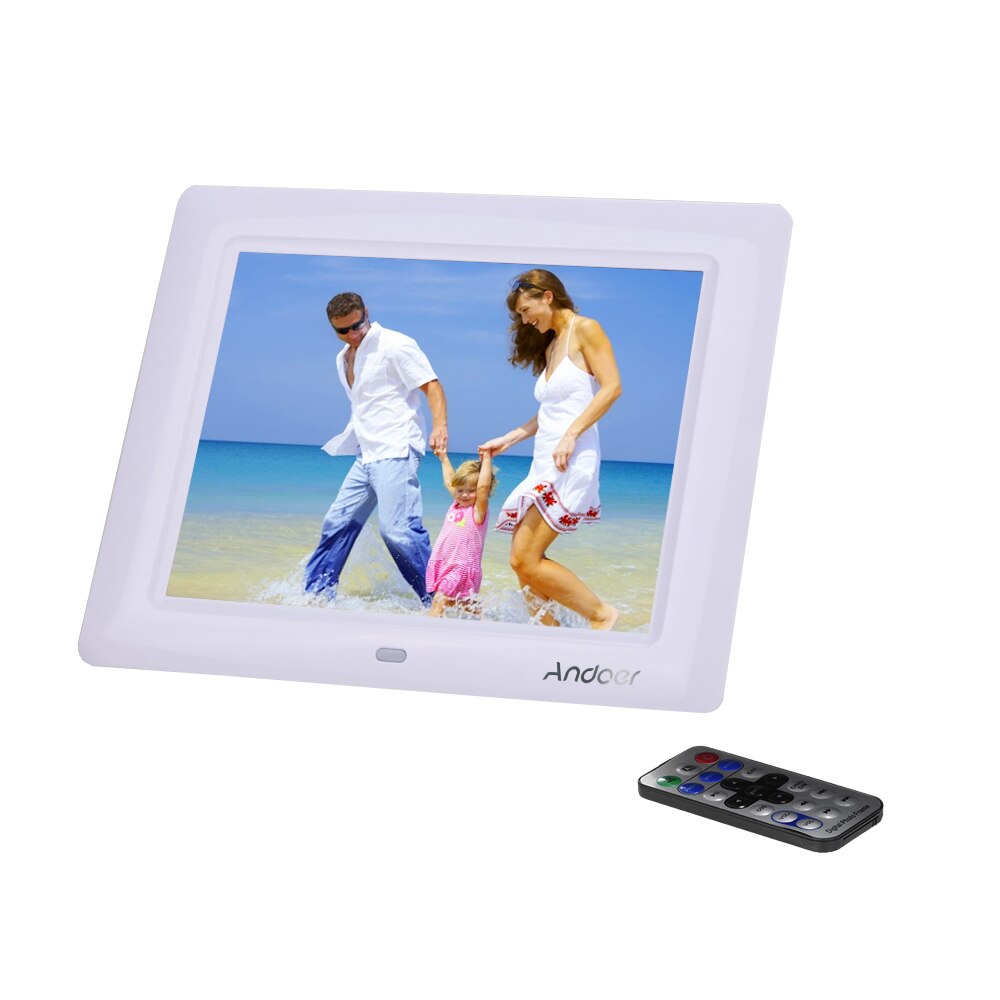 Andoer 8'' HD TFT-LCD Digital Photo Frame Electronic Picture Frame Photo Album Clock MP3 MP4 Movie Player with Remote Desktop