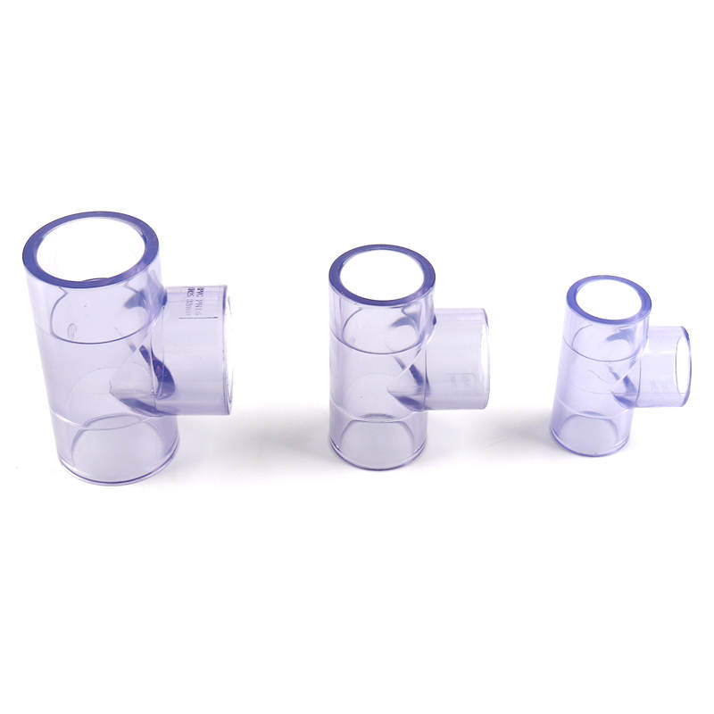 5pcs PVC Transparent Tee Connector Inner Dia 20/25/32mm Blue PVC Joints for Garden Water Pipe UPVC Fittings