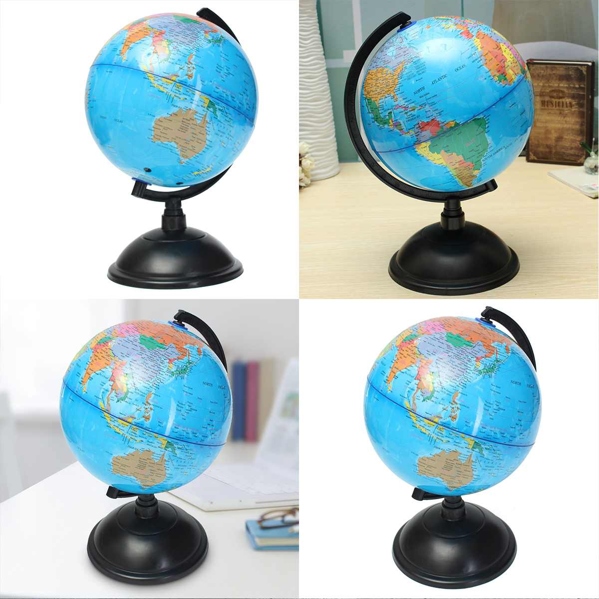 Verden jord jordklode kort geografi pædagogisk legetøj med stativ hjemmekontor ideel miniaturer indretning kontor gadget