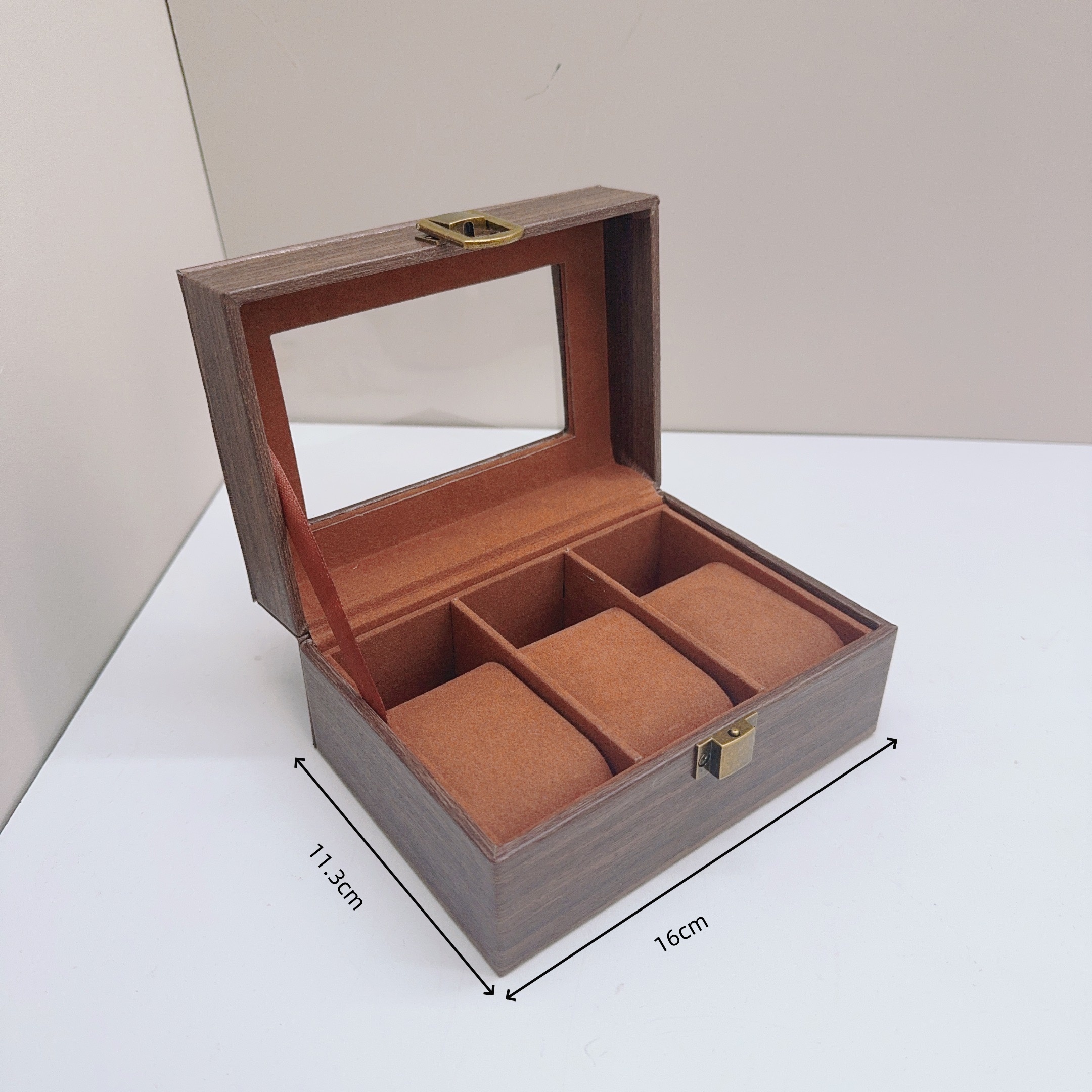 Houten horlogedoos met 6/10/12 vakken, horlogedisplay, sieradenhouder, opbergorganizer voor horloges.: Goud