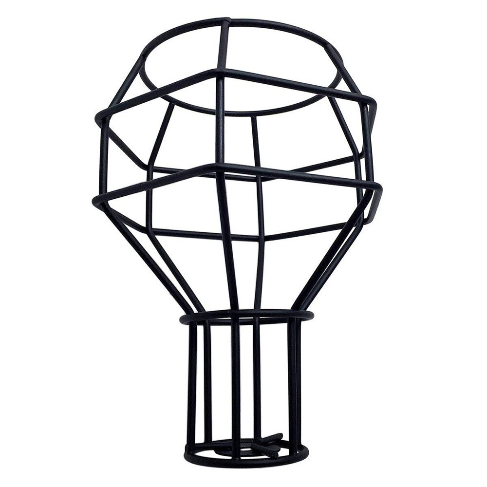 Rustic Vintage Lamp Shade Bulb Guard Lamp Cage Pendant Fixture Ceiling Light Wall Lamp Guard Black spherical abajur D35: 1Pack