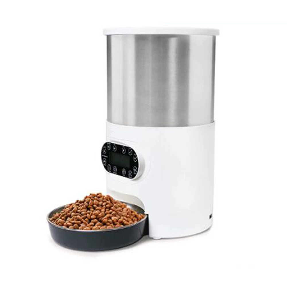 Smart App Pet Feeder Kat En Hond Voedsel Dispenser Rvs Kom Medium-Sized Katten En Honden Met Opname timing Voeden: 4.5L Single bowl / Mobile APP control