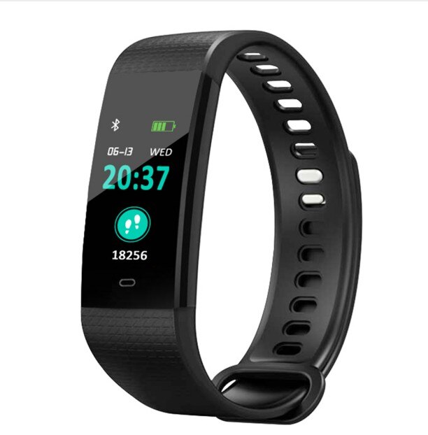 Smart Polsband Bloed Oximeter Zuurstof Monitor Hartslag Slaap Monitoring Band Armband Sport Fitness Tracker Horloges: black
