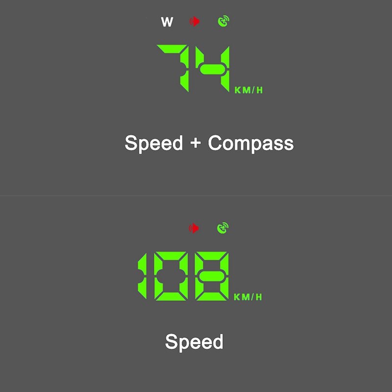 Universele auto hud head-up display, digitale hud-display met kompas, beveiligingsalarmsysteem voor auto's