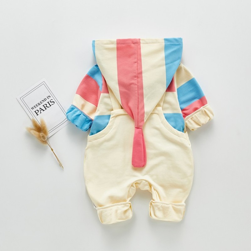 HIPAC Newborn Baby Girls Boys Romper Striped Long Sleeve Jumpsuit Infant Babies Clothes Outfits Pure Cotton Cartoon Jackets
