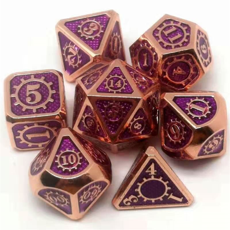 Metal Dice 7 Stks/set Rpg Dobbelstenen D & D Bordspel Speelgoed D4 D6 D8 D10 D12 D20 Magic props Polyhedrale Dobbelstenen: D