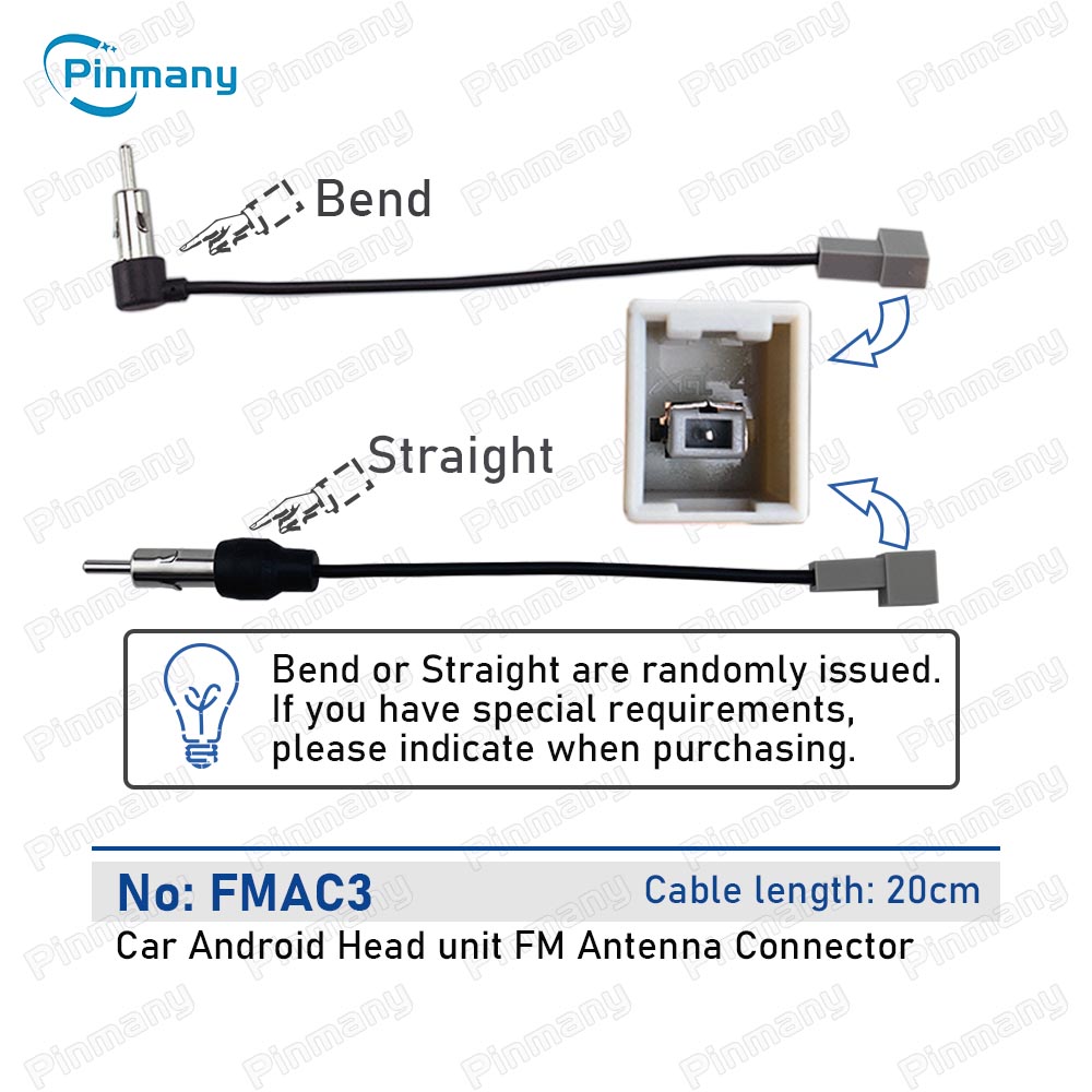 Car Stereo Audio Antenna Adapter Vehicle FM AM Radio Aerial Extension Android head unit elbow Antenna Male To Female Plug Cable: GRAY