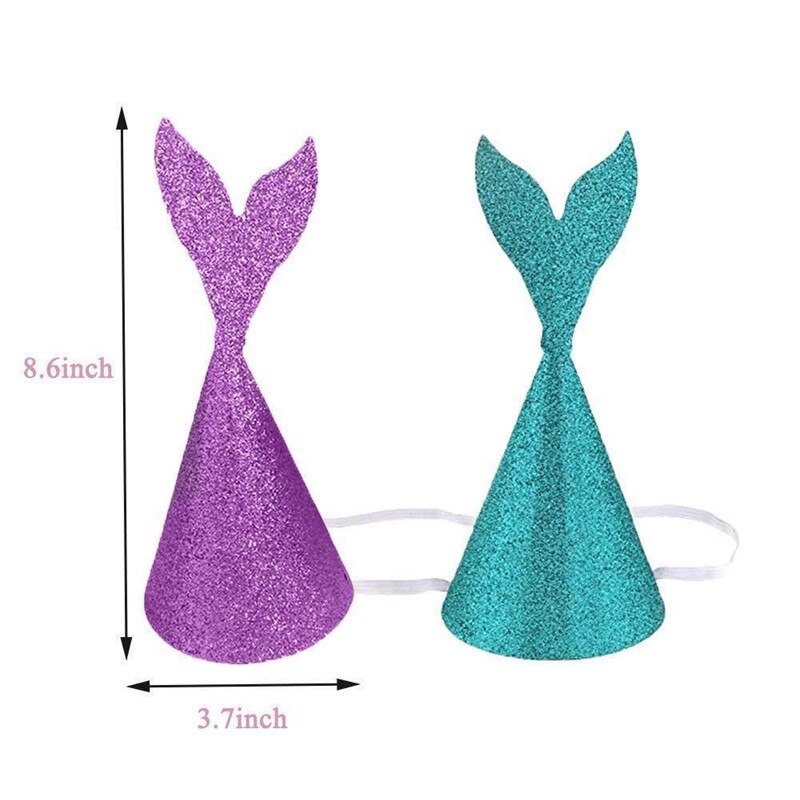 6 pièces/ensemble belle scintillante sirène forme fête célébration Carton chapeaux anniversaire chapeau fête photographie décor pour les enfants