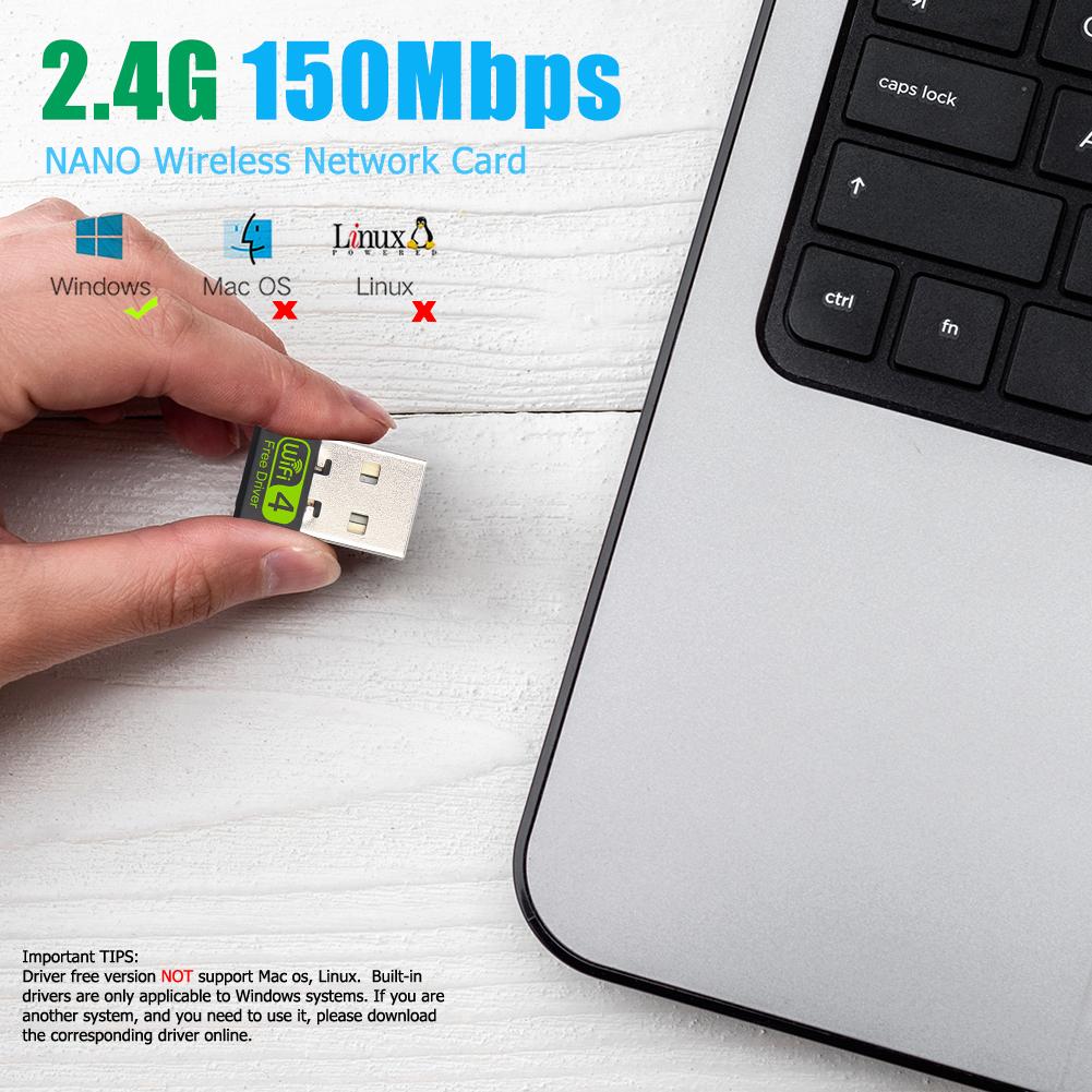 WD-1513B 2.4G WiFi Network Adapter 2dBi Antenna 150Mbps Lan Supporting CD-free Installation Driver Wireless Network Card for PC