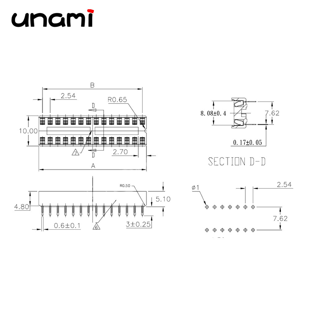 10 st ic-sockel dip 6 dip 8 dip 14 dip 16 dip 18 dip 20 dip 28 dip 40 stift runt hål 2.54 pcb-kontakt dip-sockel: Armégrön / 10p