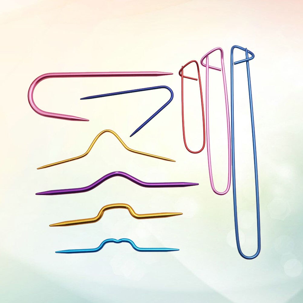 9 Stck Kabel Nadel krumm Nadel Stich Halfter Tragbare Regenbogen Farben betroffen Nadeln Bausatz Für betroffen Zubehör